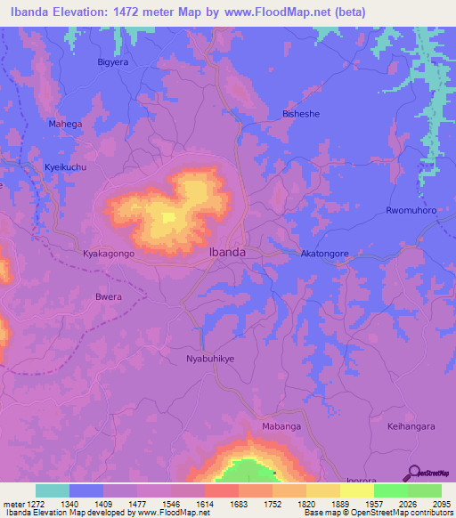 Ibanda,Uganda Elevation Map