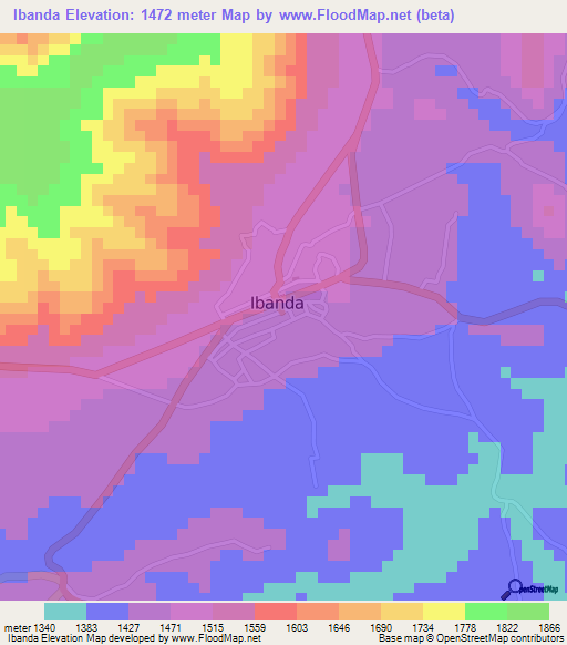 Ibanda,Uganda Elevation Map