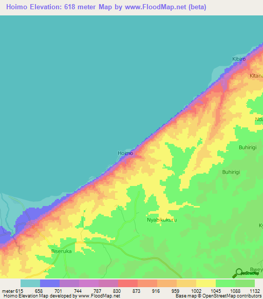 Hoimo,Uganda Elevation Map