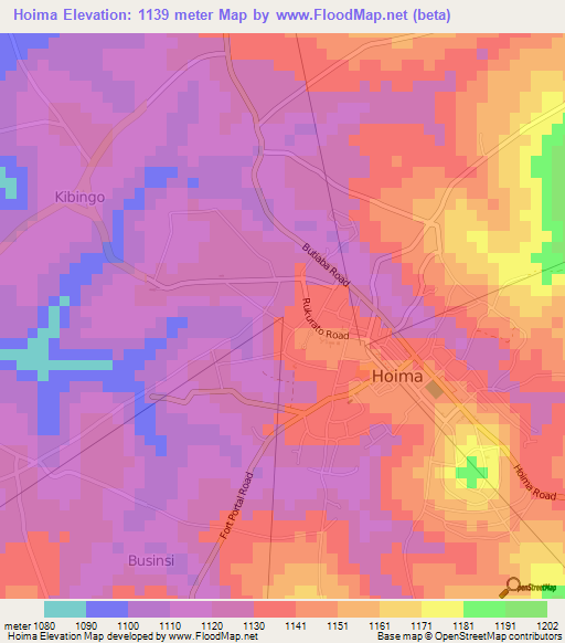 Hoima,Uganda Elevation Map