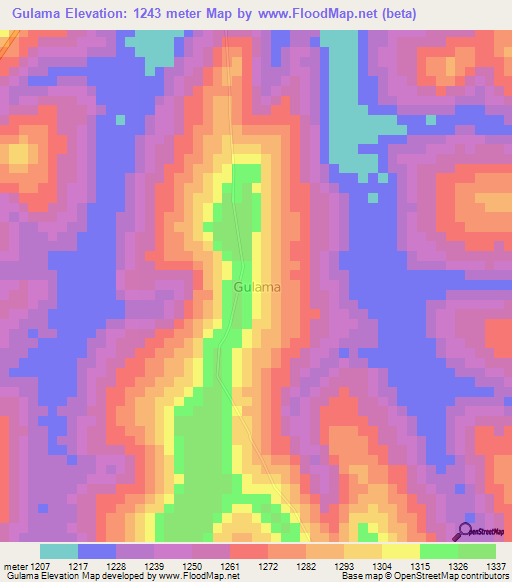 Gulama,Uganda Elevation Map
