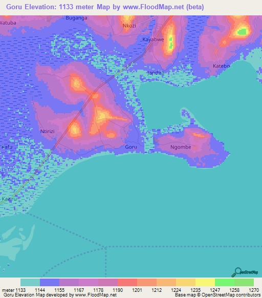 Goru,Uganda Elevation Map