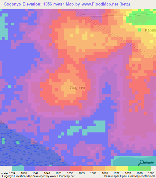Gogonyo,Uganda Elevation Map