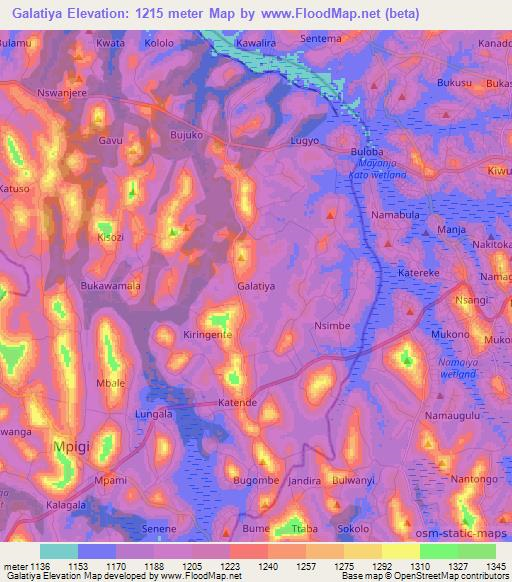 Galatiya,Uganda Elevation Map