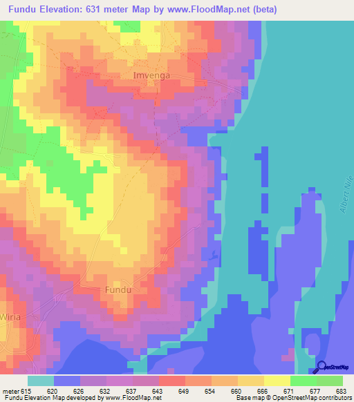 Fundu,Uganda Elevation Map