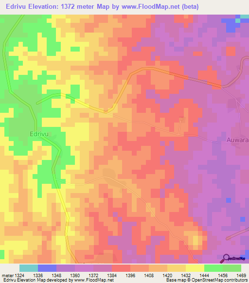 Edrivu,Uganda Elevation Map