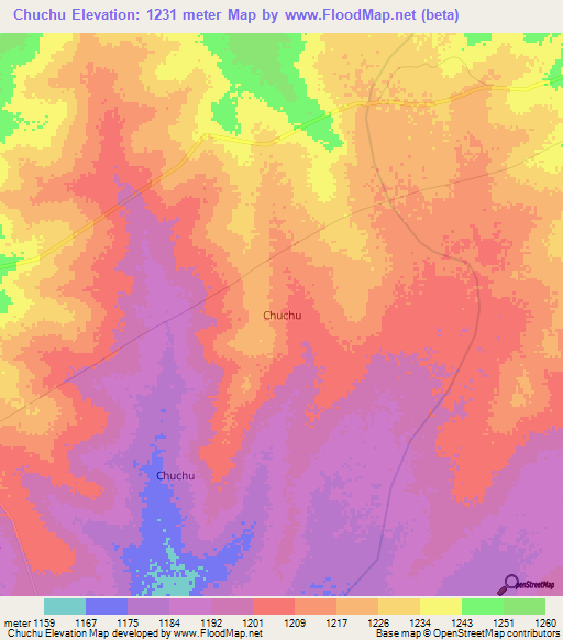 Chuchu,Uganda Elevation Map