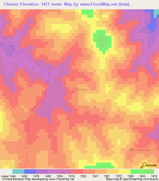 Chivare,Uganda Elevation Map