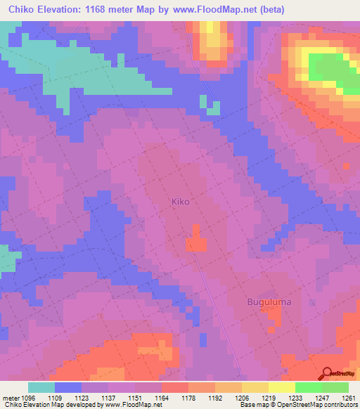 Chiko,Uganda Elevation Map