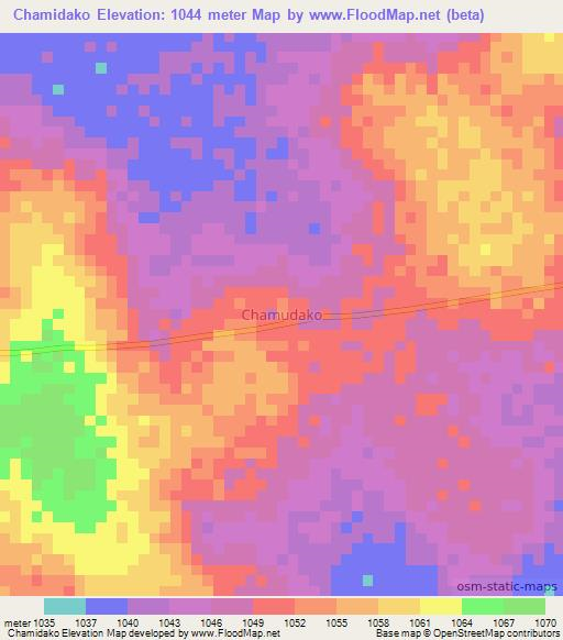 Chamidako,Uganda Elevation Map