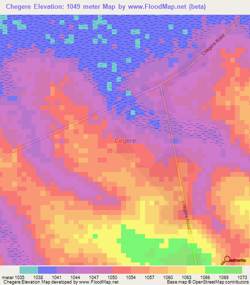 Chegere,Uganda Elevation Map