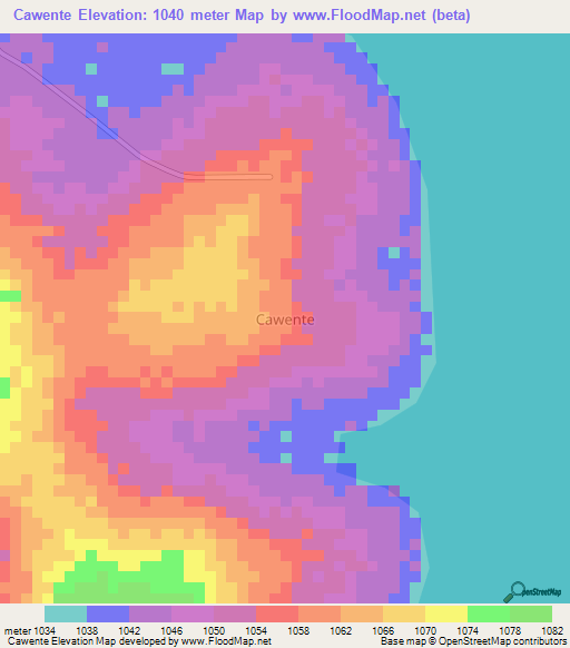 Cawente,Uganda Elevation Map