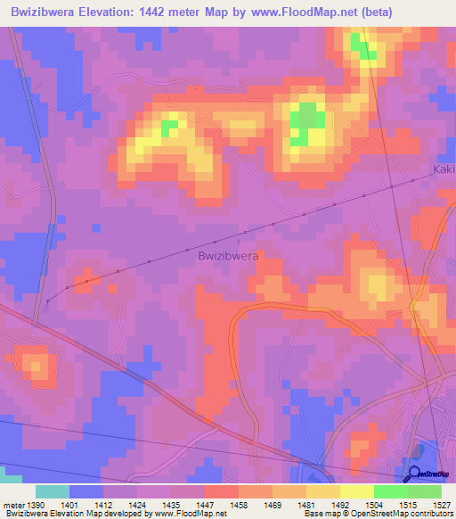 Bwizibwera,Uganda Elevation Map