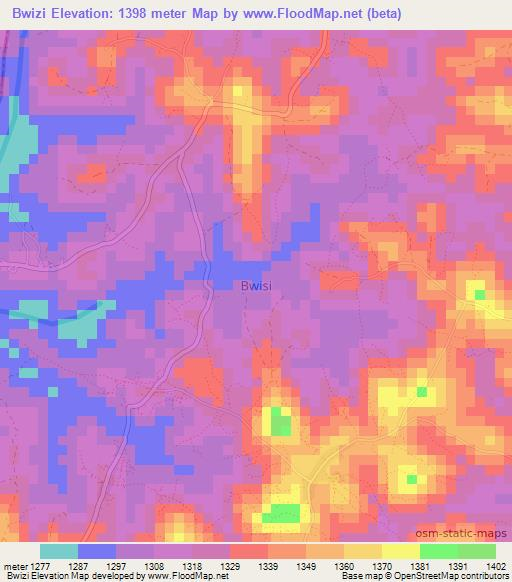 Bwizi,Uganda Elevation Map