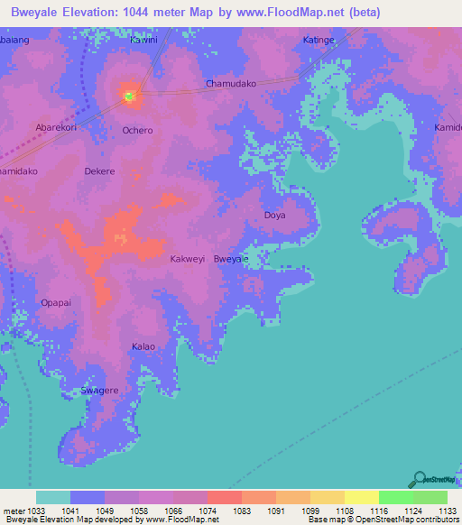 Bweyale,Uganda Elevation Map