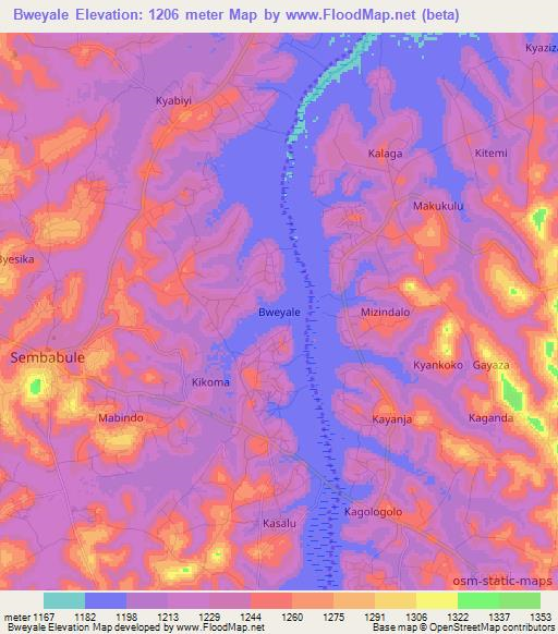 Bweyale,Uganda Elevation Map