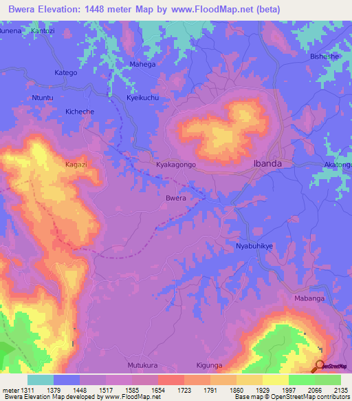 Bwera,Uganda Elevation Map