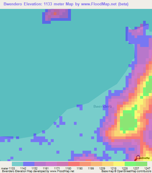 Bwendero,Uganda Elevation Map
