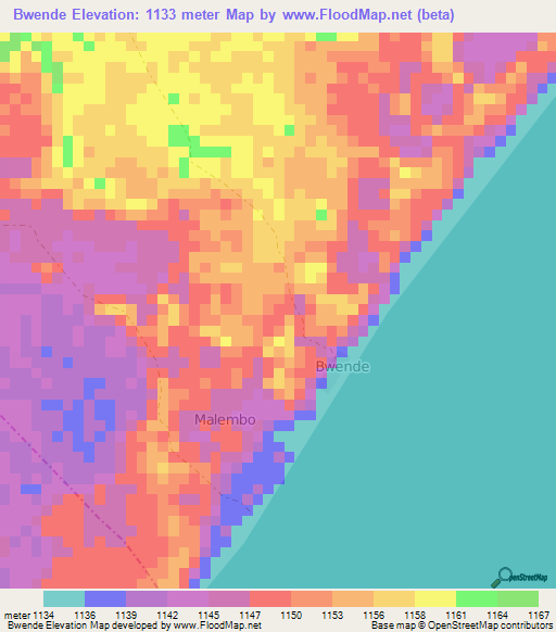 Bwende,Uganda Elevation Map