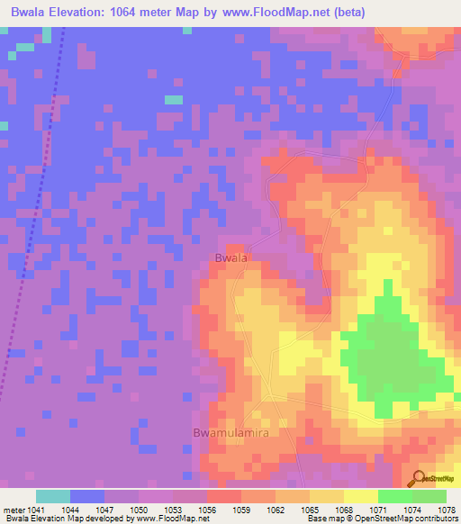 Bwala,Uganda Elevation Map