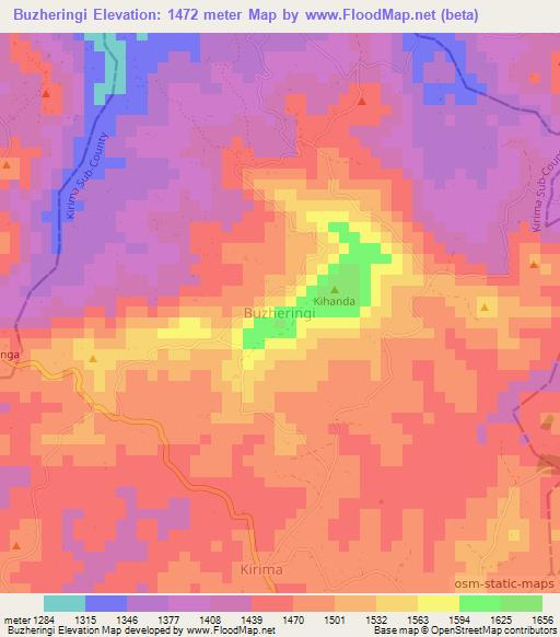 Buzheringi,Uganda Elevation Map