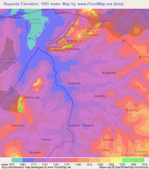Buyunda,Uganda Elevation Map
