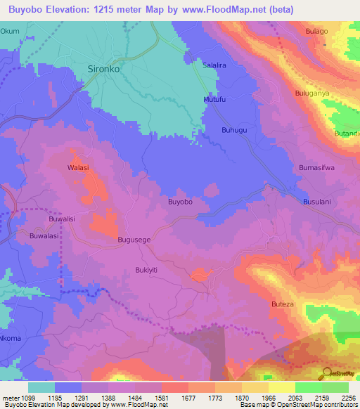 Buyobo,Uganda Elevation Map