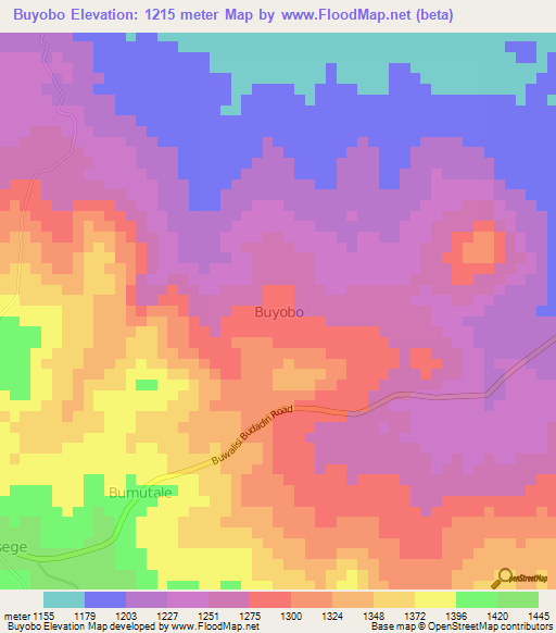 Buyobo,Uganda Elevation Map