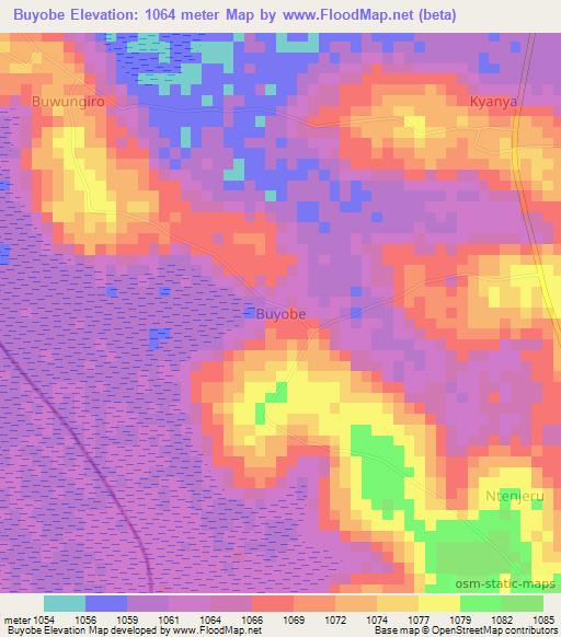 Buyobe,Uganda Elevation Map