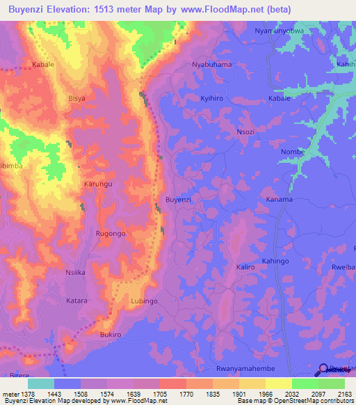 Buyenzi,Uganda Elevation Map