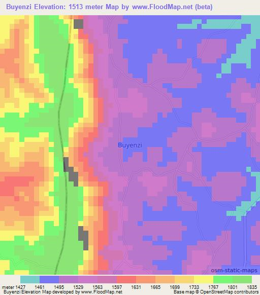 Buyenzi,Uganda Elevation Map