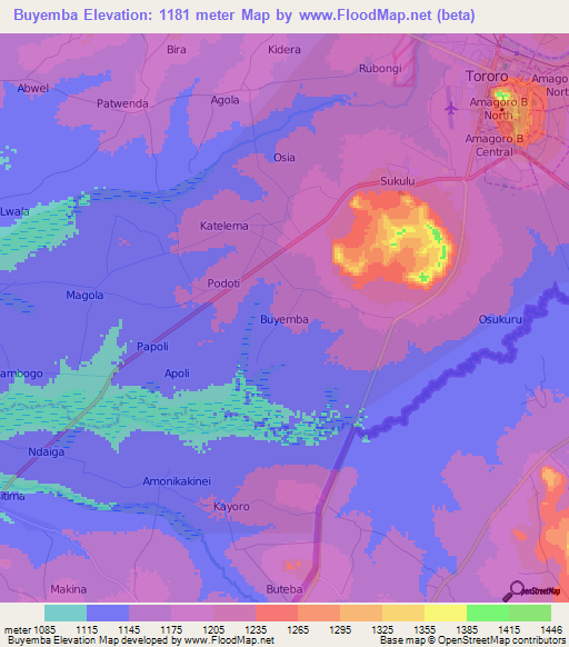 Buyemba,Uganda Elevation Map