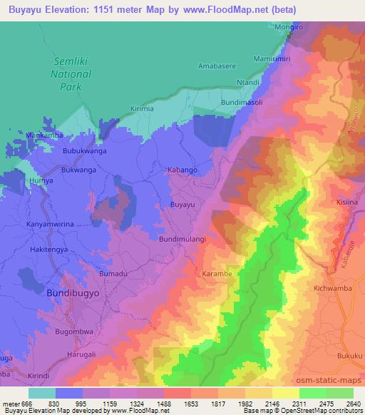 Buyayu,Uganda Elevation Map