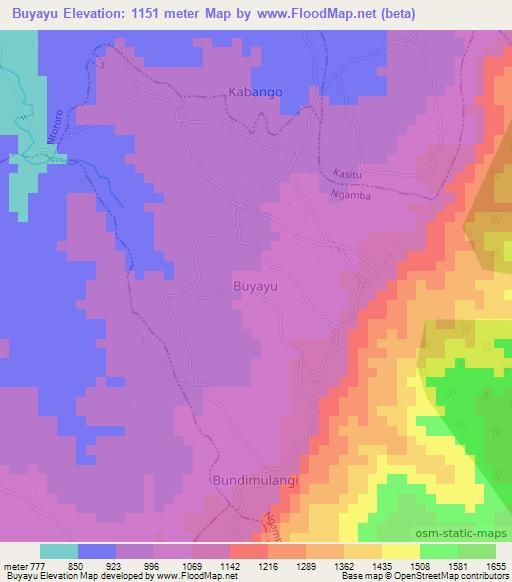 Buyayu,Uganda Elevation Map