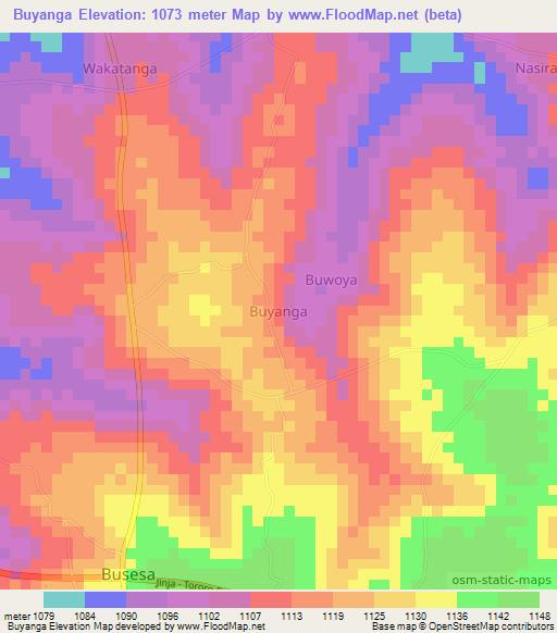 Buyanga,Uganda Elevation Map
