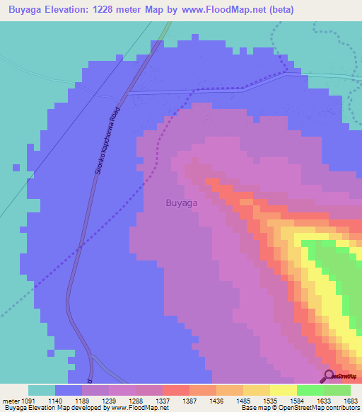 Buyaga,Uganda Elevation Map