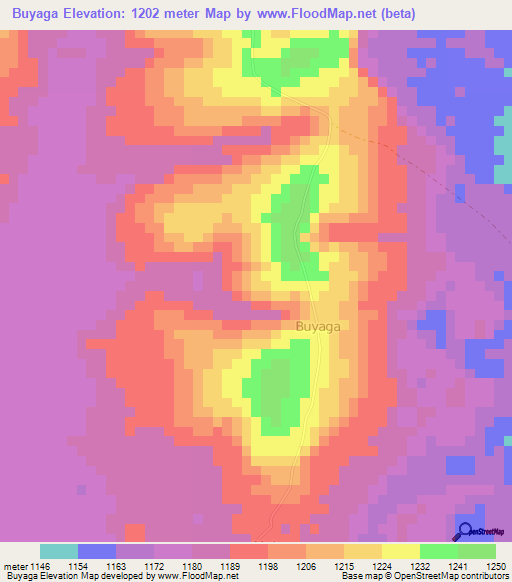 Buyaga,Uganda Elevation Map
