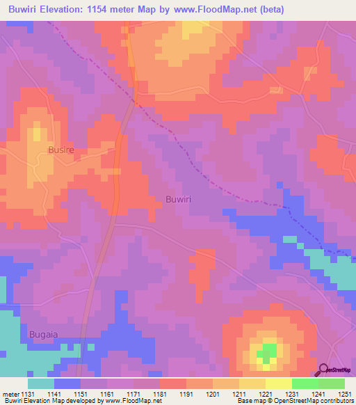 Buwiri,Uganda Elevation Map