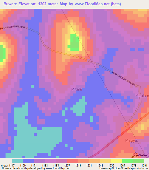 Buwere,Uganda Elevation Map