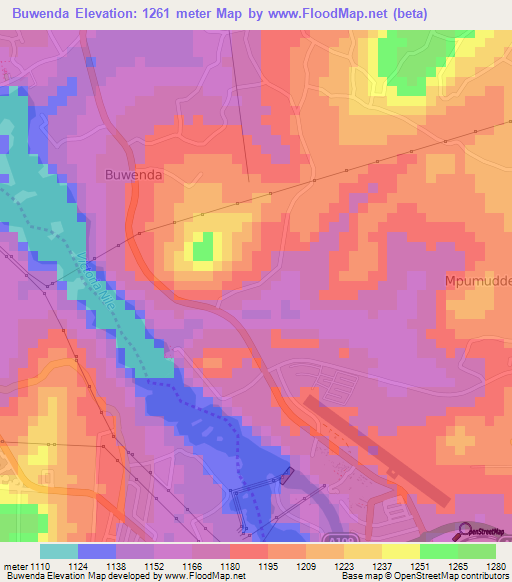 Buwenda,Uganda Elevation Map