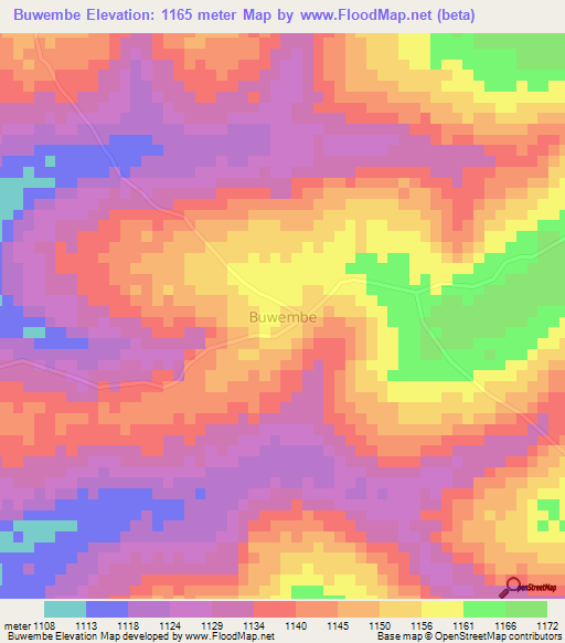 Buwembe,Uganda Elevation Map