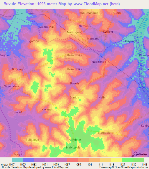 Buvule,Uganda Elevation Map