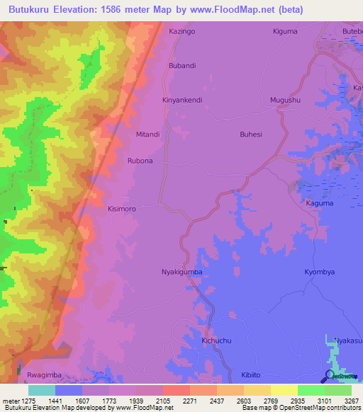 Butukuru,Uganda Elevation Map