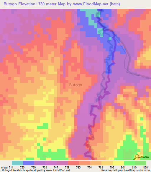 Butogo,Uganda Elevation Map