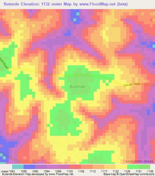 Butende,Uganda Elevation Map