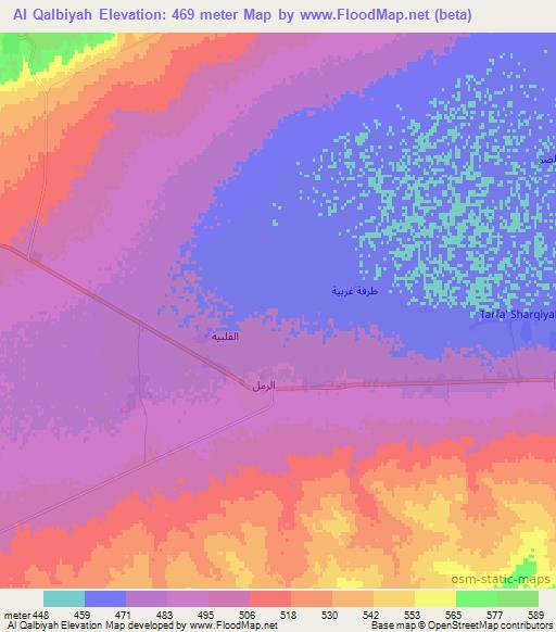 Al Qalbiyah,Syria Elevation Map