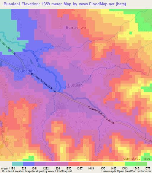 Busulani,Uganda Elevation Map