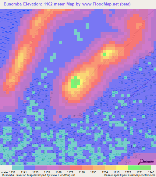 Busomba,Uganda Elevation Map