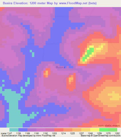 Busira,Uganda Elevation Map
