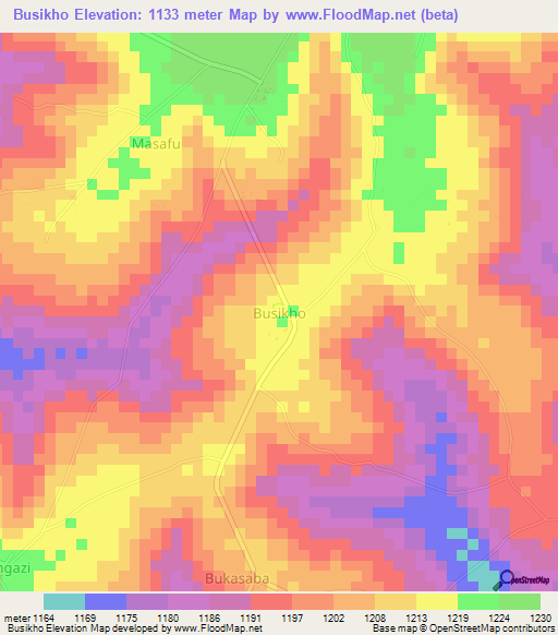 Busikho,Uganda Elevation Map